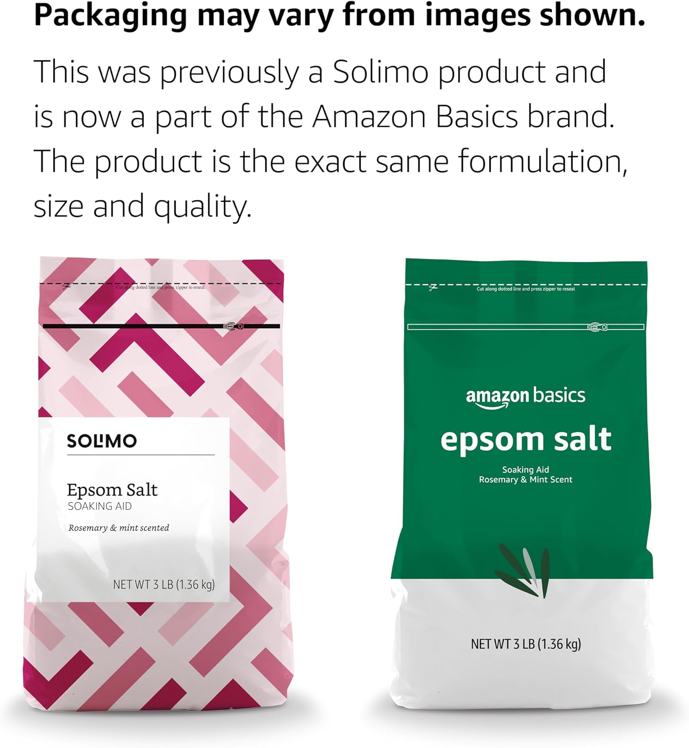 Amazon Basics Epsom Salt Soaking Aid, Lavender Scented, Relax & Relief, Resealable, 3 Pound, 1-Pack (Previously Solimo)