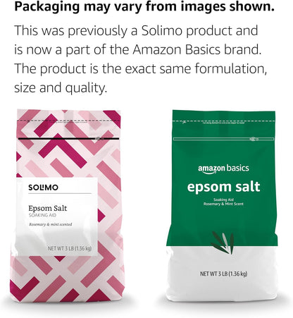 Amazon Basics Epsom Salt Soaking Aid, Lavender Scented, Relax & Relief, Resealable, 3 Pound, 1-Pack (Previously Solimo)