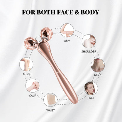 Wireless Face Massager Tool, 8-Roller 3D Face Roller for Women, LED Facial Massager,V-Shape Face Sculpting Tool for Jawline, 6 Light & Vibration Modes, USB-C Rechargeable