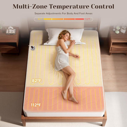 GOTCOZY Heated Mattress Pad Mini Twin Size-Heated Pad for Bed Warmer(White)