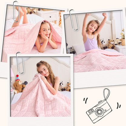 yescool Weighted Lap Pad 2 lb Blue Small Lap Blanket, Weighted Lap Blanket Cooling Heating Weighted Throw Blankets, Minky Blankets Gifts for Travel Outdoor Indoor, 20 * 30in