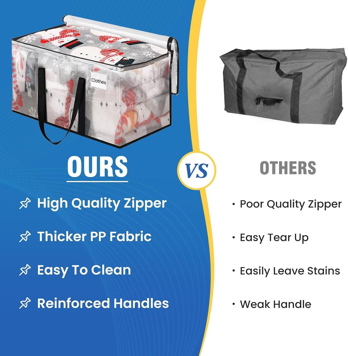 RoomHacks Moving Bags, Heavy Duty Large Storage Bags, 88L, Clear
