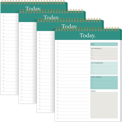 To Do List Notepad - Daily Planner Notepad 104 Pages Task Planner, 6.7" x 9.8" Double Sided Spiral Notebook with Checklist Productivity Planning Pad for Work Office Home-Pink