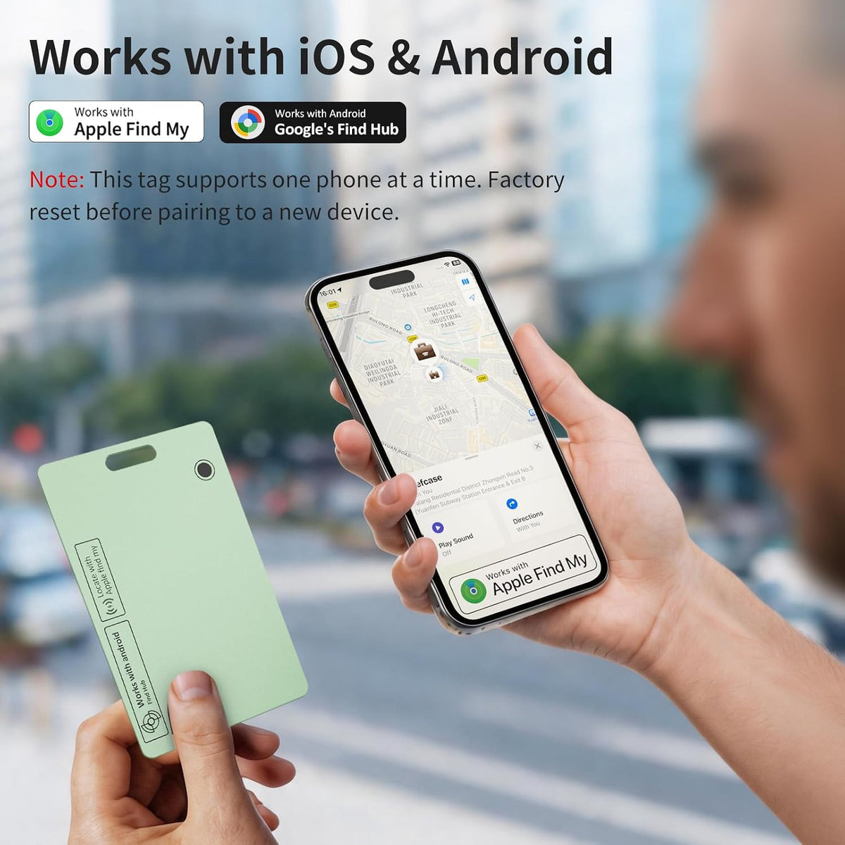 2 Pack Wallet Tracker Card for Apple & Android, Tracking Card for Backpacks