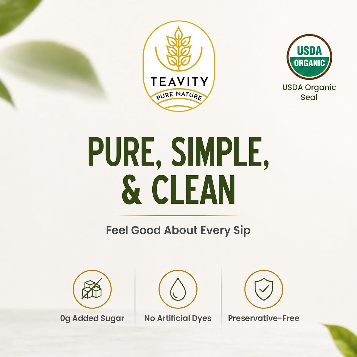 Teavity 9 Blend Organic Herbal Tea Pods Variety Pack,. 9 Assorted Flavors, Single Serve Decaf Tea Pods - 100% Gourmet Blended Leaves, Compatible with Keurig K Cups Brewer
