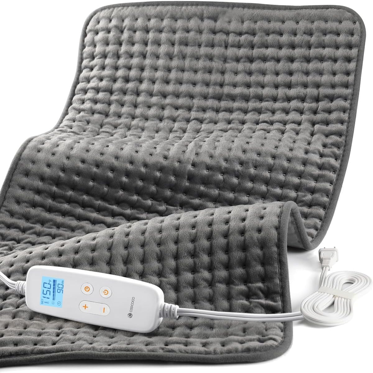 CooCoCo 17x33 Large Heating Pad for Back, HSA Approved Items for Mom Dad, Electric Heated Pad for Neck Shoulders Period Cramps, FSA Eligible Heat Pad, Auto Off, 10ft Cord