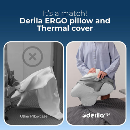 Derila Ergo Cervical Neck Pillow for Sleeping Pillow Contour Memory Foam Pillows for Back, Side Sleeper Pillows 21.25 x 14.17 x 4.72 inches