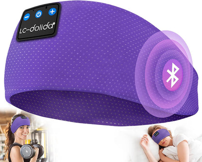 LC-dolida Sleep Headphones Headband Bluetooth 5.4, Sports Headband Earphones Wireless with Speaker Microphone USB C for Women Sleeping Gift Workout Jogging Yoga Insomnia Travel Meditation, Butterfly
