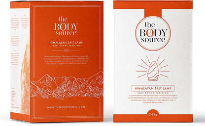 The Body Source Himalayan Salt Lamp 10-12 Inches (11-15lb) | Includes Dimmer Switch | Natural Salt Rock Lamp with Handcrafted Wooden Base & Night Light (Bulb Replacement)