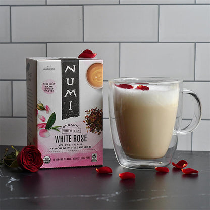 Numi Organic White Rose Tea, 16 Tea Bags, Low Caffeine