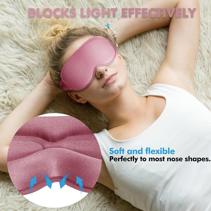 Sleep Eye Mask for Men Women, Lash Extensions 3D Sleeping Mask, Travel Blackout Night Blindfold Eye Shade Cover with Adjustable Strap (Black)