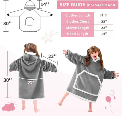 IFNOW Wearable Blanket Hoodie, Oversized Sherpa Fleece Hooded Blanket Sweatshirt with Eye Mask and Pocket, Comfy Long Flannel Blanket for Adults Men,Gifts for Women Mom Girlfriend,MoonFace