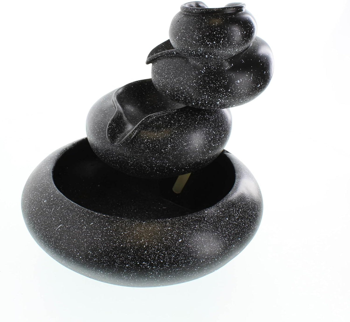 Zingz & Thingz Zen Collection Resin Tabletop LED Water Fountain, Four-Tier, 9.5x9.5x10