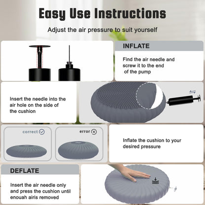 Wobble Cushion Core Balance Disc, Wiggle Seat for Sensory Kids to Stay Focused, Non-slip Balance Pads with Inflation Pump for Physical Therapy & Core Strength