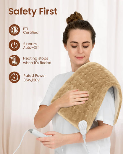 RENPHO Electric Heating Pad for Back with 10 Heat Levels