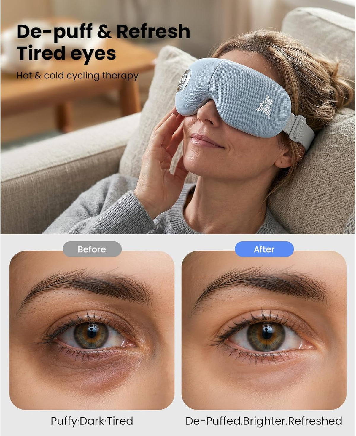 BOB AND BRAD EYEFLOW Eye Massager with Chip Cooling & Heat for Puffy Eyes