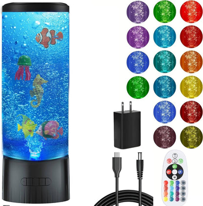 COLORLIFE Sensory Bubble Tube Table Lamp – Extra Large 5.5-Inch Diameter, Calming Aquarium Effect with Lifelike Fish, Ideal Gift for Autism & Anxiety Relief, Kids Room, Sensory Room, Bedroom, Office