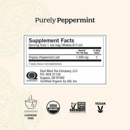 Yogi Tea Purely Peppermint - 16 Bags per Pack (4 Packs) - Caffeine-Free, Organic Peppermint Tea Bags - Offers Digestive Support - Made from Organic Peppermint Leaves