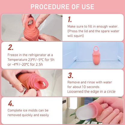 3 Pack Ice Roller for Face, Facial Ice Roller Silicone Mold Reusable for Face Women and Eye Neck Cold Skin Care Tools Freezer De Puff Eye Bags Reduce Migraine Pain Pink 1 + Purple 2