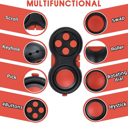 Original Fidget Toy Game, Rubberized Classical Controller Fidget Concentration Toy with 8-Fidget Functions and Lanyard - Excellent for Relieving Stress and Anxiety