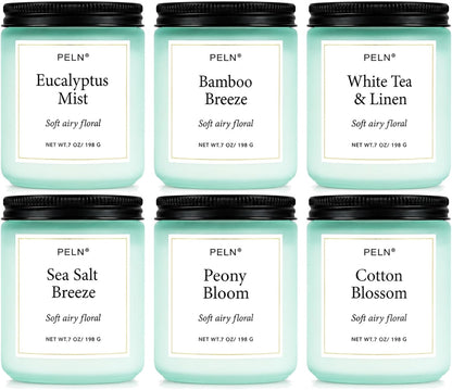 Scented Candles Gift Set, Long Lasting 6 Pack Aromatherapy Candles for Home, 42 oz 300 Hour Burn, Lavender Jasmine Vanilla Sage Sandalwood Rose Eucalyptus Mint, Gifts for Women