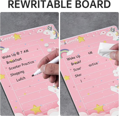 NiHome Acrylic Magnetic to Do List Planning Board with Sliders & Desktop Stand, Chore Chart for Kids & Adults, Checklist Routine Chart Task Board for Fridge & Desk, for Magnetic Metal Surfaces Only