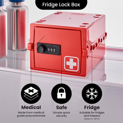 Lockabox Mini™ | Small Lock Box with Combination Lock (Half Letter Sized) | Mini Lockable Box for Small Medicines, Snacks & Mobile Phones | External Size 8.8 x 6.1 x 4.7 Inches (Crystal)