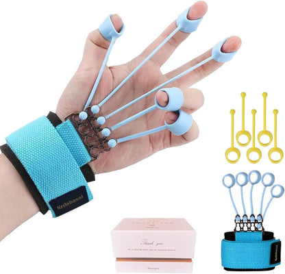 Finger Strengthener Hand Grip Strength Trainer Finger Extension Stretcher Exerciser Hand Rehab Work Out Relieve Pain Arthritis and Grip Training Kit 10LB+40LB