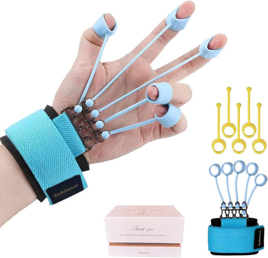 Finger Strengthener Hand Grip Strength Trainer Finger Extension Stretcher Exerciser Hand Rehab Work Out Relieve Pain Arthritis and Grip Training Kit 10LB+40LB