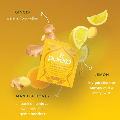 Pukka, Tea Lemon Ginger Manuka Honey Organic, 20 Count