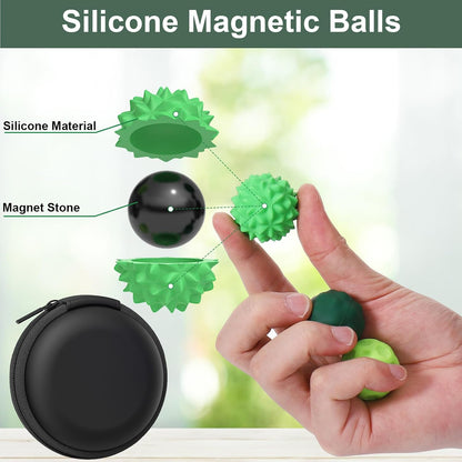 BUSOHA Silicone Fidget Balls - 4 Pack Fidget Toys Adults Sensory Toys Stress Balls for Adults Teens Gifts for Calming,Autism and ADHD Office