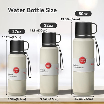 Stainless Steel Insulated Tea Infuser Bottle, Vacuum Insulated Water Bottle, Tea Tumbler with Separate Tea Compartment, 24-Hrs Insulation Commute Travel (White,32oz/1000ml)