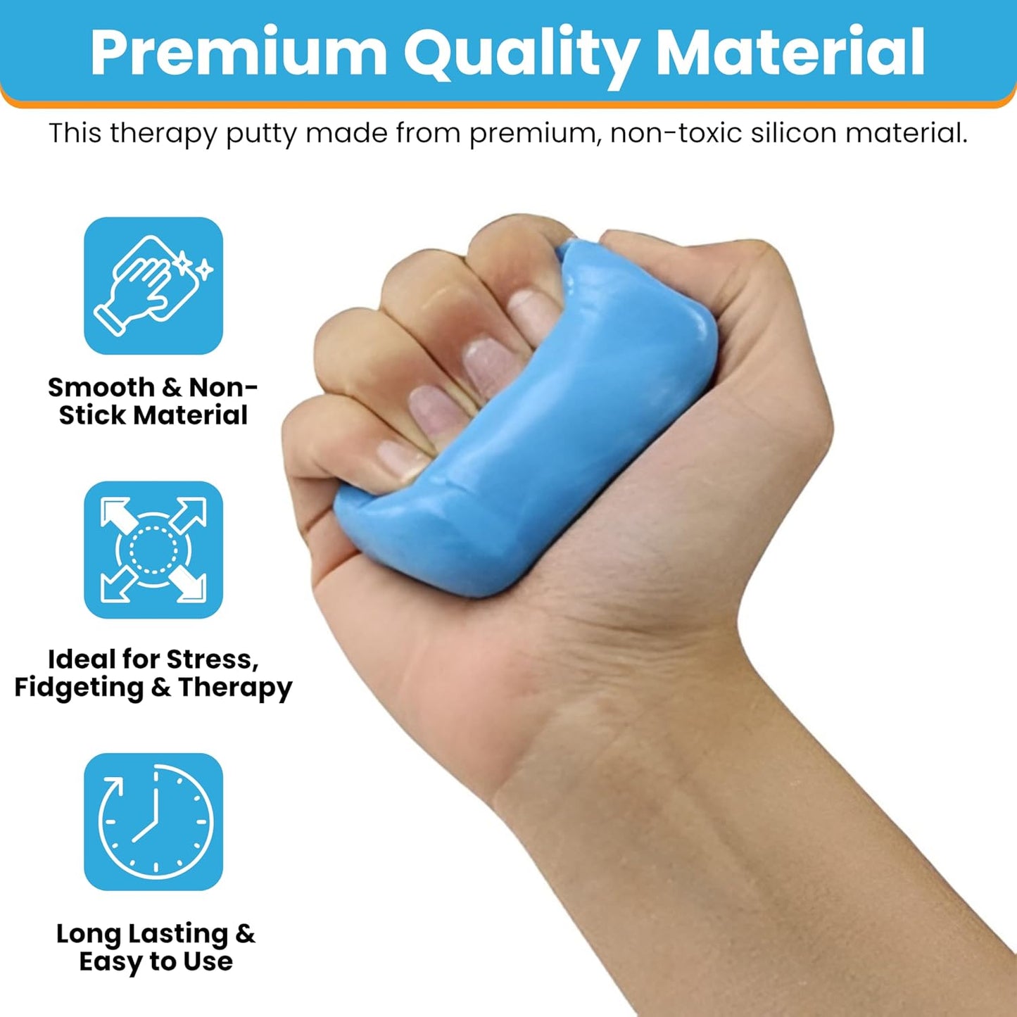 FlintRehab Therapy Putty for Teens & Adults (4 Pack, 3 Oz Each) - Putty for Hand Therapy, Fidgeting & Stress Relief - Non-Toxic Resistive Exercise Putty for Hand Strengthening