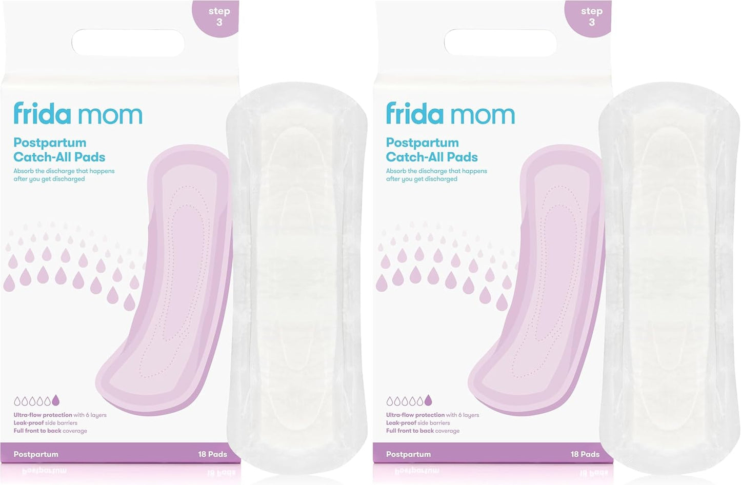 Frida Mom 2-in-1 Postpartum Pads, Absorbent Perineal Ice Maxi Pads, Instant Cold Therapy Packs and Maternity Pad in One
