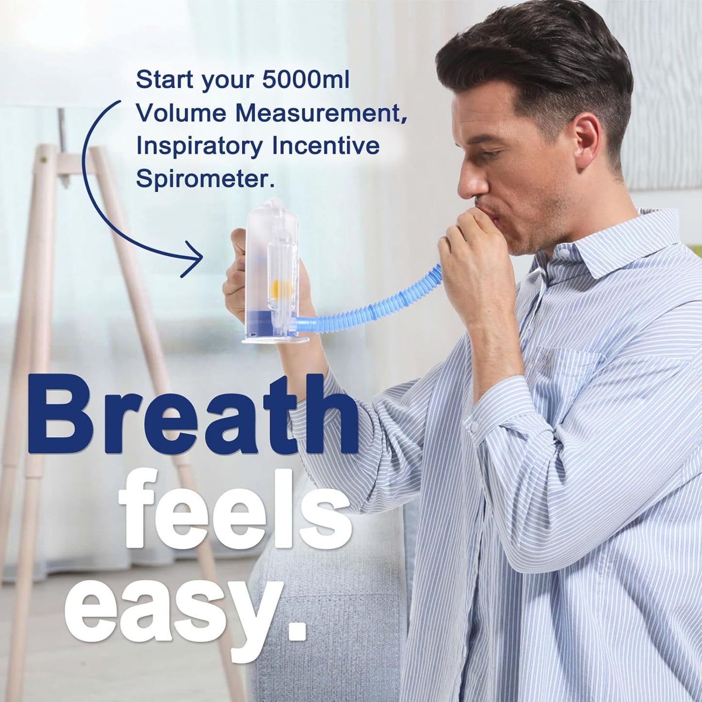 Breathing Exercise Device for Lungs, Exerciser, One‑Ball Design for Gentle Breathing Training & Recovery Support, Easy to Clean
