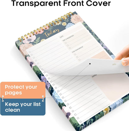 Taja To Do List Notepad - To Do List Notebook for Work with 52 Sheets, 9.8" x 6.5", Undated Daily Planner Perfect for Daily Tasks and Goal Setting, Notepad Suitable for Office, Home & School - Violet Dream
