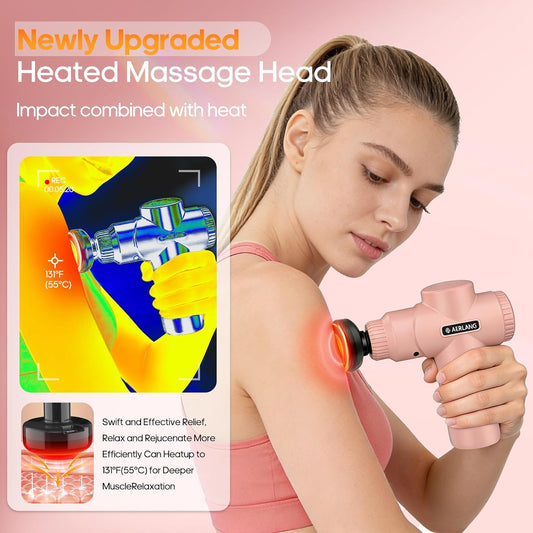 AERLANG Christmas Gift for Women Massage Gun with Heat deep Tissue Pink