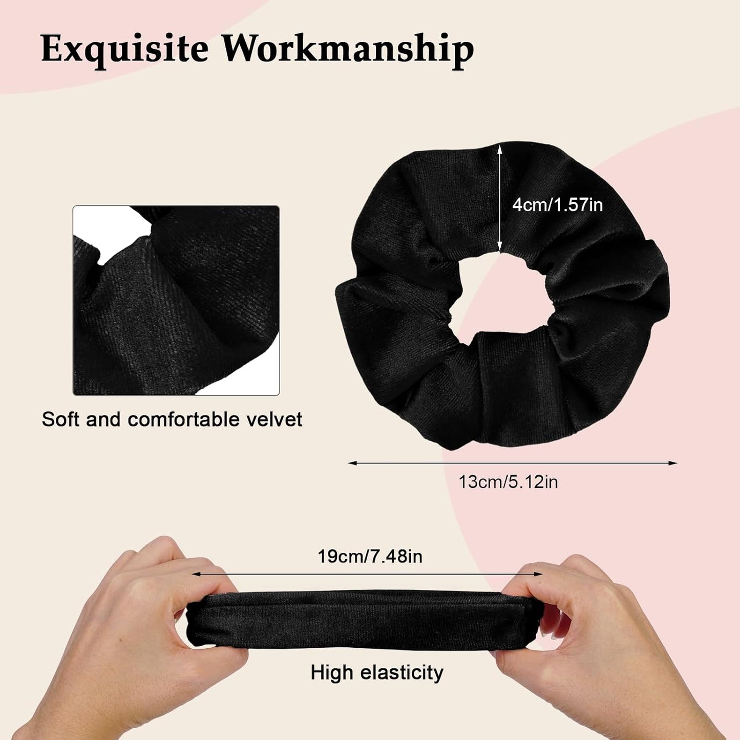 Satin Scrunchies for Women – 8PCS Blush & Brown Silk Hair Ties Set – No Crease, Frizz-Free, Gentle Elastic Hair Bands, Soft & Stylish Everyday Hair Accessories Gifts