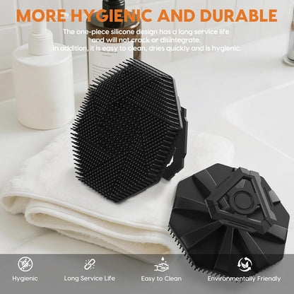 Silicone Back Scrubber for Shower, 17in Lengthen Long Handle Body Brush, Double Sided Shower Brush for Shower Exfoliating and Massage Can Produce Rich Foam, Long Handle Back Scrubber for Men