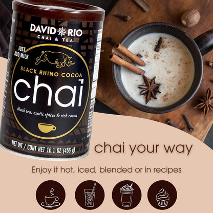 David Rio Elephant Vanilla Chai Tea Latte Mix, 14 Oz