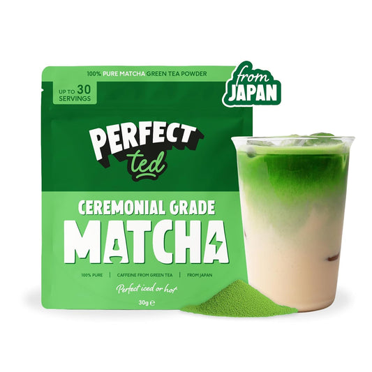 PerfectTed Matcha Powder, Ceremonial Grade Japanese, 30g (30 Servings), Perfect for Lattes & Smoothies | Premium Matcha Fuel | with L-Theanine | Antioxidants | Vegan | Gluten-Free