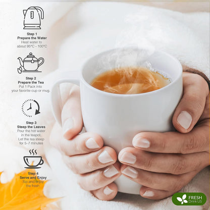FreshDrinkUS, Premium 60 Chamomile Lavender Tea Bags, Calming Herbal Blend Strong Support for Relaxation & Better Sleep | Naturally Caffeine-Free Bedtime Tea with Soothing Floral Aroma, 100% Natural, Hand-made No Sugar/ Caffeine/ Gluten, Vegan - Colors A