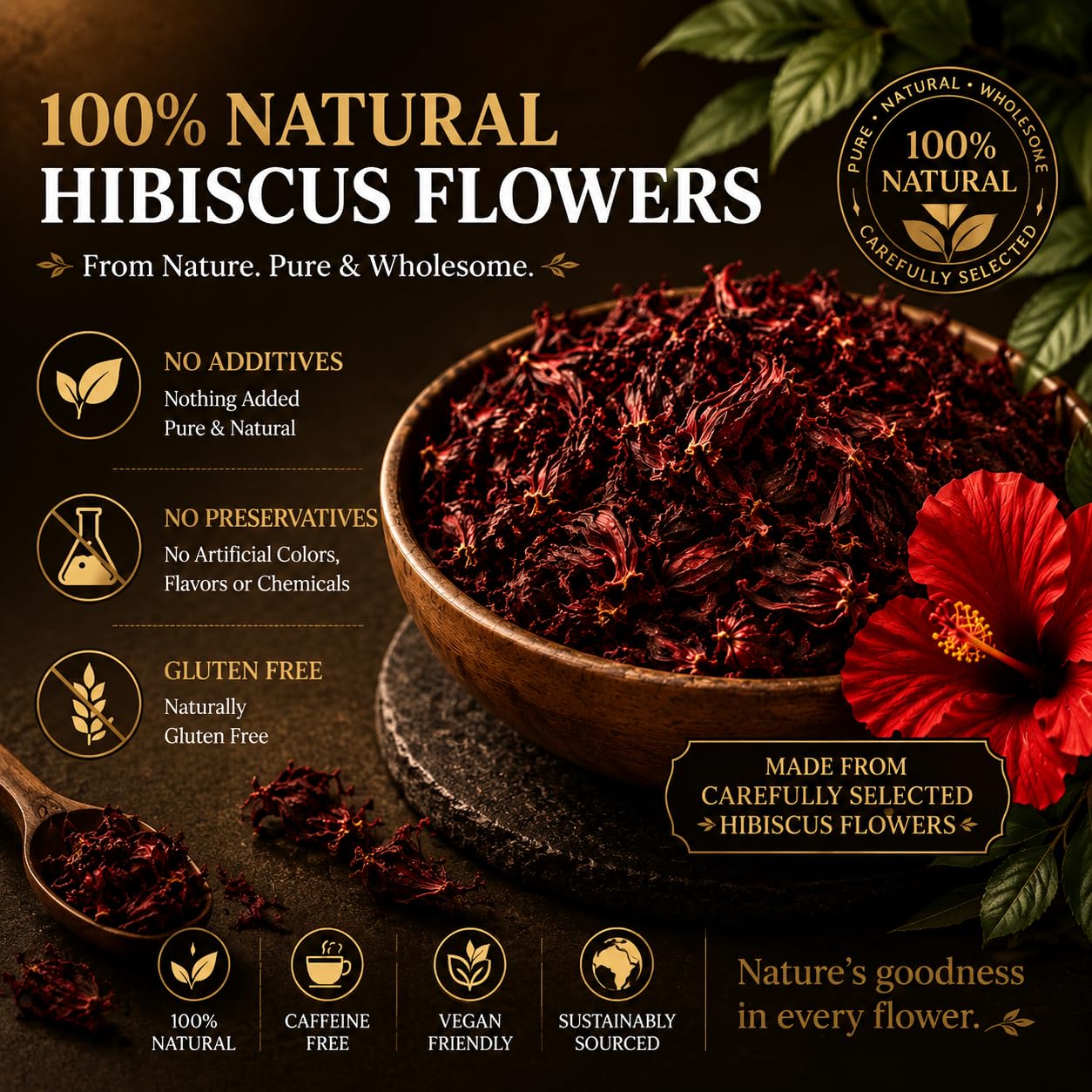 WOTIHA Premium 80 Hibiscus Flower Tea Bags (Flor de Jamaica) - 100% Natural, Tart & Refreshing, Hot or Ice Tea - Rich in Antioxidants, Sugar-Free Caffeine-Free Non-GMO Vegan Gluten-Free.
