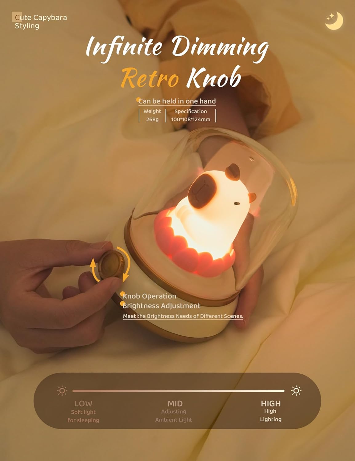 WANIDEA Flameless Candles Lamp, Led Candles,Cute Kerosene Lamp,Silicone Flame Amber Light,Adjustable Dimmable Rechargeable Night Light for Kids,Girls,Teenager Kids Bedroom Christmas