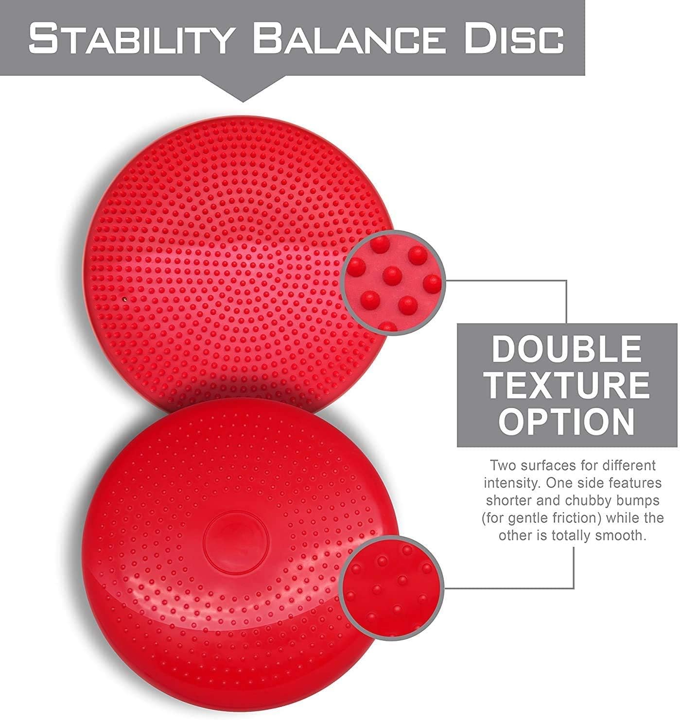 Inflated Stability Wobble Cushion, Yoga Balance Wiggle Seat Pad Disc for Pain Relief, Pelvic Floor Recovery, Rehabilitation Training