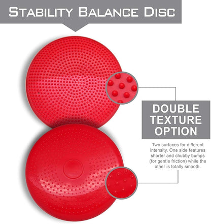 Inflated Stability Wobble Cushion, Yoga Balance Wiggle Seat Pad Disc for Pain Relief, Pelvic Floor Recovery, Rehabilitation Training