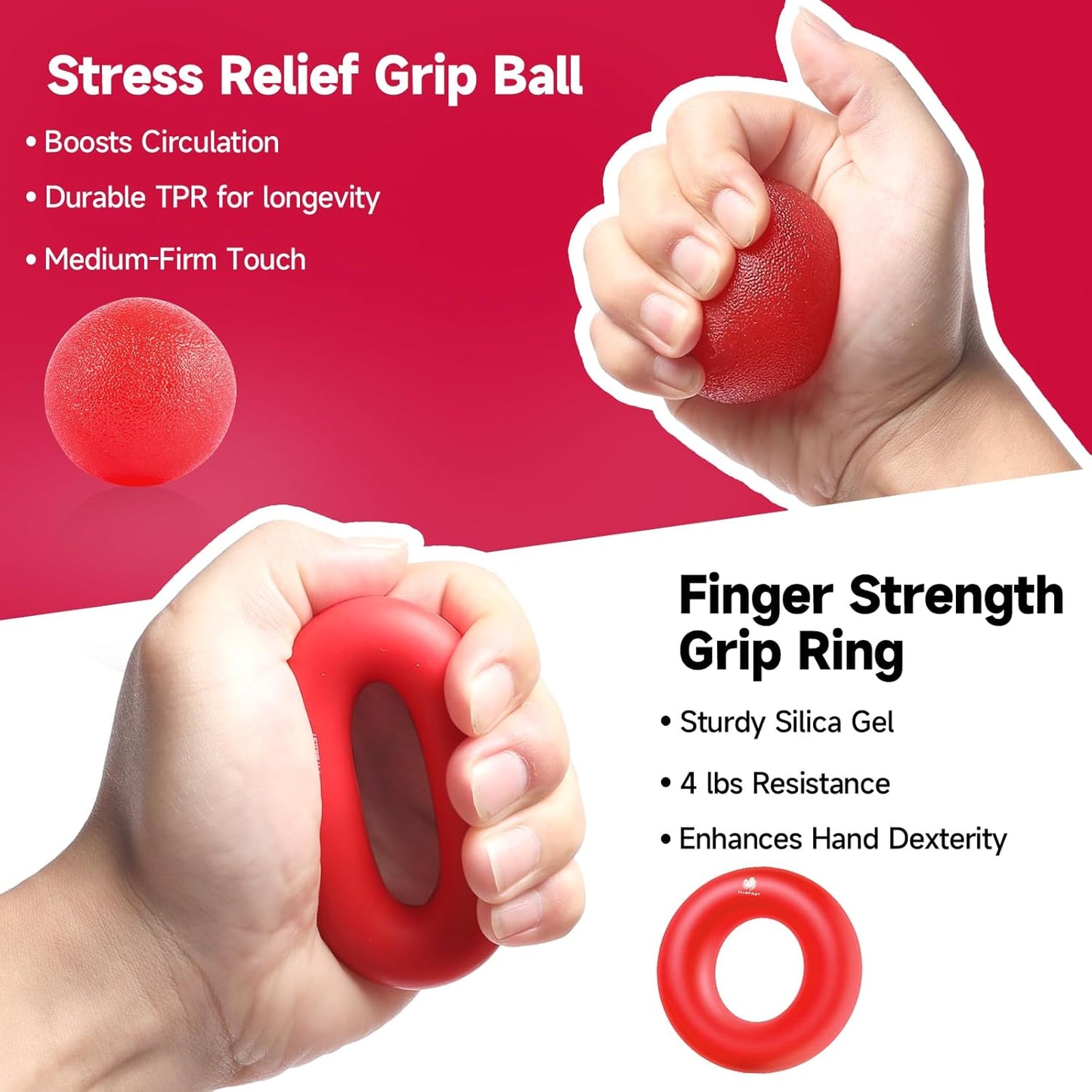 FitBeast Grip Strengthener Forearm Strengthener Hand Grips Strengthener Kit - 5 Pack Adjustable Resistance