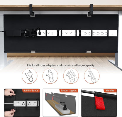 Univivi No Drill Under Desk Cable Management Tray, 36 inch Cable Management