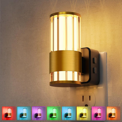L LOHAS LED Night Light, Dimmable Night Lights Plug into Wall, Automatic Night Lights Plug in with Auto Light Sensor,Adjustable Brightness Amber LED Night Light, for Bedroom Hallway Home Decor