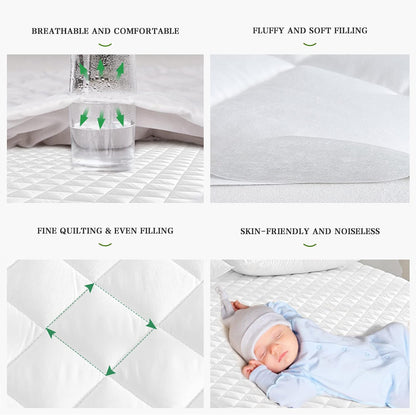 UNILIBRA Queen Mattress Protector Waterproof, Deep Pocket Mattress Pad Cover Fits to 6''-21'', Breathable Hollow Cotton Filling Quilted Mattress Protector for Queen Size